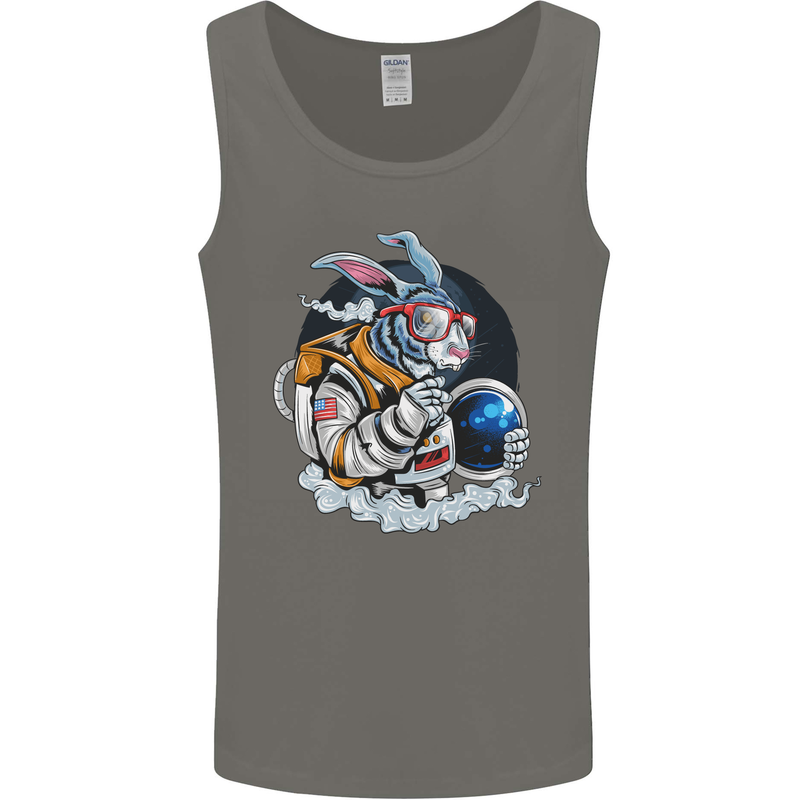 Space Bunny Funny Astronaut Space Rabbit Mens Vest Tank Top Charcoal