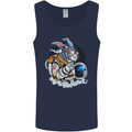 Space Bunny Funny Astronaut Space Rabbit Mens Vest Tank Top Navy Blue