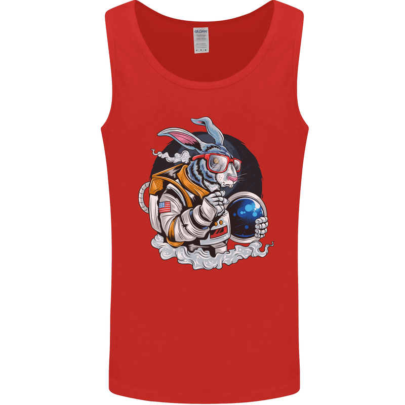 Space Bunny Funny Astronaut Space Rabbit Mens Vest Tank Top Red