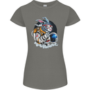 Space Bunny Funny Astronaut Space Rabbit Womens Petite Cut T-Shirt Charcoal