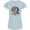 Space Bunny Funny Astronaut Space Rabbit Womens Petite Cut T-Shirt Light Blue