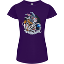 Space Bunny Funny Astronaut Space Rabbit Womens Petite Cut T-Shirt Purple