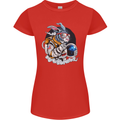 Space Bunny Funny Astronaut Space Rabbit Womens Petite Cut T-Shirt Red