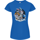 Space Bunny Funny Astronaut Space Rabbit Womens Petite Cut T-Shirt Royal Blue