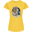 Space Bunny Funny Astronaut Space Rabbit Womens Petite Cut T-Shirt Yellow