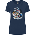 Space Bunny Funny Astronaut Space Rabbit Womens Wider Cut T-Shirt Navy Blue