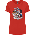 Space Bunny Funny Astronaut Space Rabbit Womens Wider Cut T-Shirt Red
