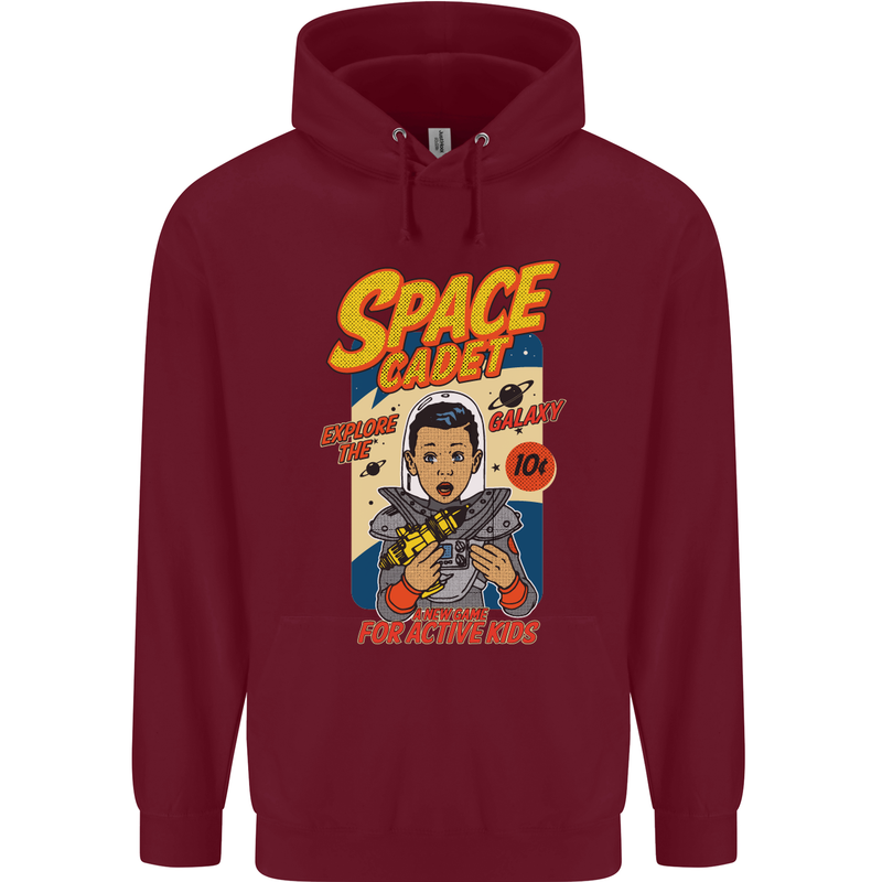 Space Cadet Explore the Galaxy Astronaut Childrens Kids Hoodie Maroon