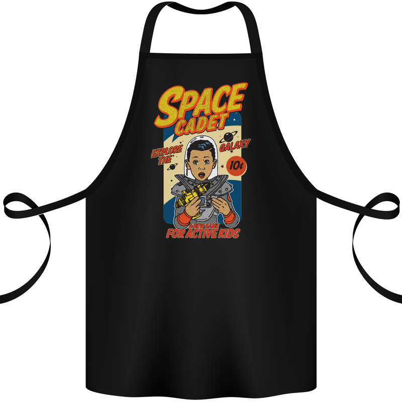 Space Cadet Explore the Galaxy Astronaut Cotton Apron 100% Organic Black