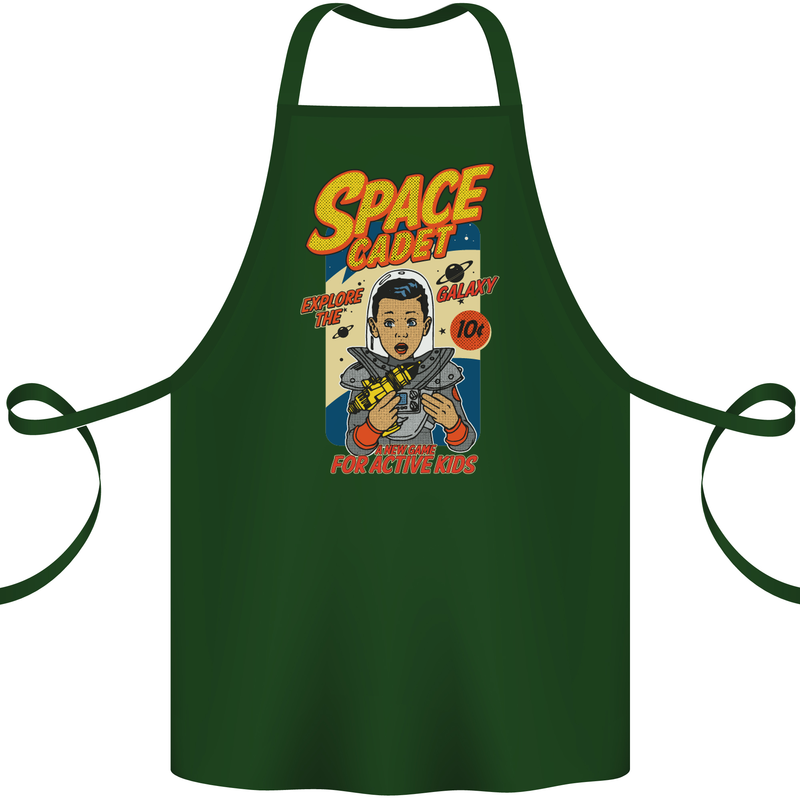 Space Cadet Explore the Galaxy Astronaut Cotton Apron 100% Organic Forest Green