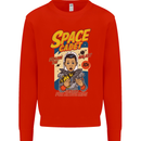 Space Cadet Explore the Galaxy Astronaut Kids Sweatshirt Jumper Bright Red