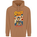 Space Cadet Explore the Galaxy Astronaut Mens 80% Cotton Hoodie Caramel Latte