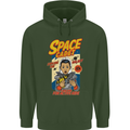 Space Cadet Explore the Galaxy Astronaut Mens 80% Cotton Hoodie Forest Green