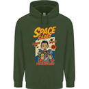 Space Cadet Explore the Galaxy Astronaut Mens 80% Cotton Hoodie Forest Green