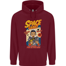 Space Cadet Explore the Galaxy Astronaut Mens 80% Cotton Hoodie Maroon