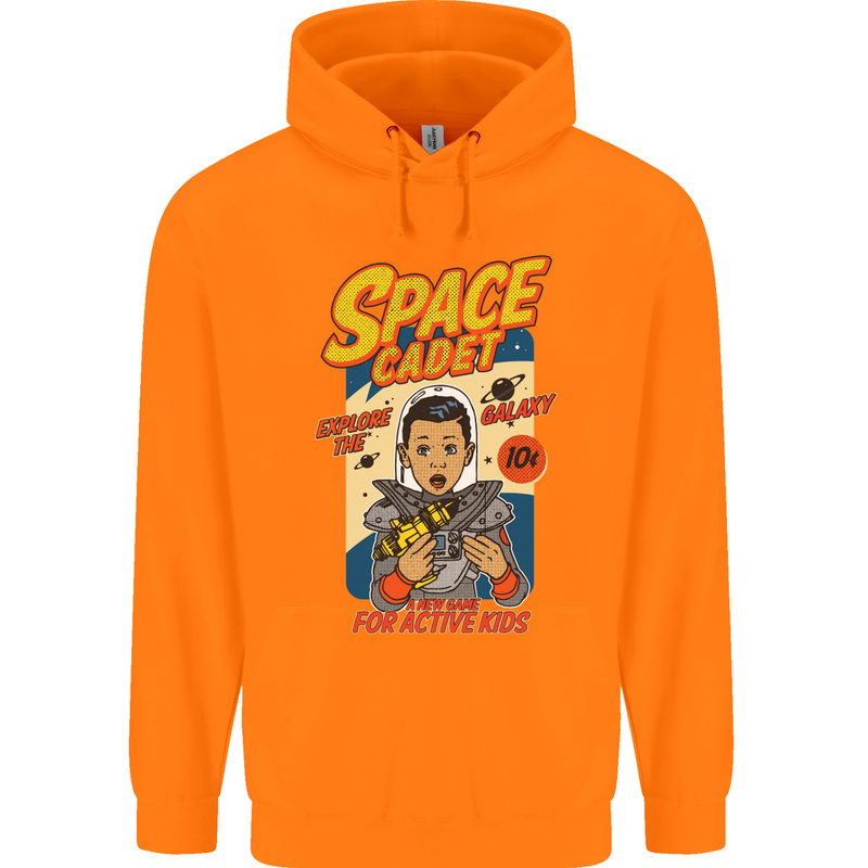 Space Cadet Explore the Galaxy Astronaut Mens 80% Cotton Hoodie Orange