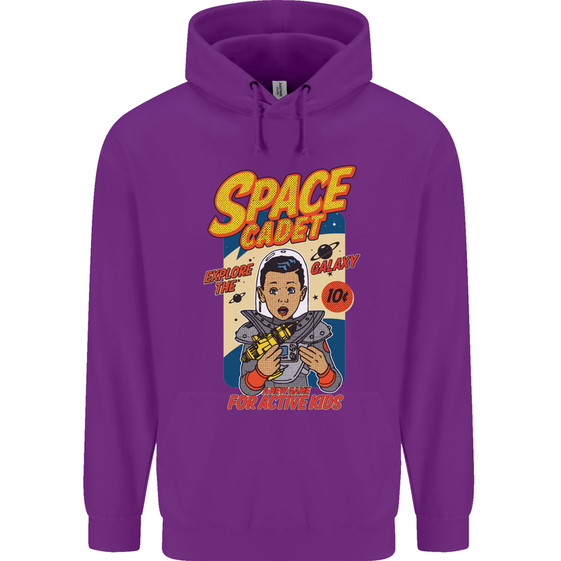 Space Cadet Explore the Galaxy Astronaut Mens 80% Cotton Hoodie Purple