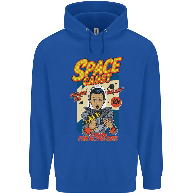 Space Cadet Explore the Galaxy Astronaut Mens 80% Cotton Hoodie Royal Blue