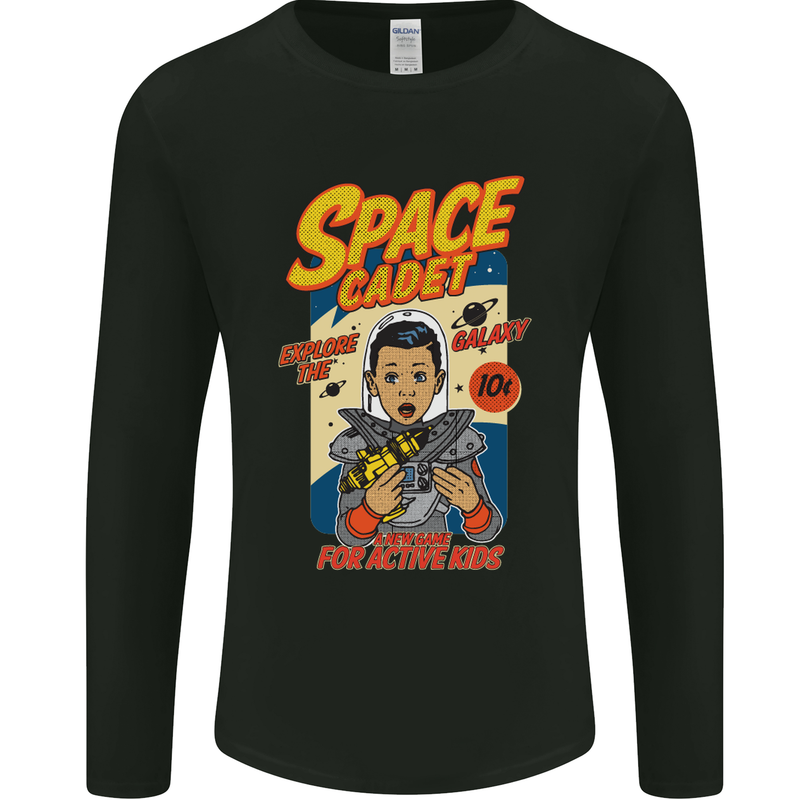 Space Cadet Explore the Galaxy Astronaut Mens Long Sleeve T-Shirt Black