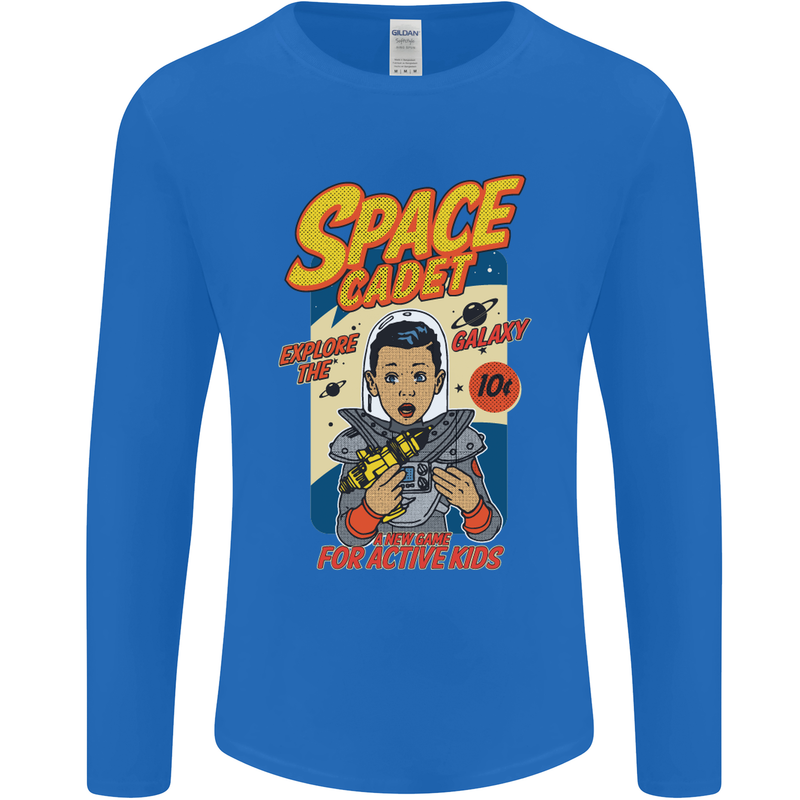 Space Cadet Explore the Galaxy Astronaut Mens Long Sleeve T-Shirt Royal Blue
