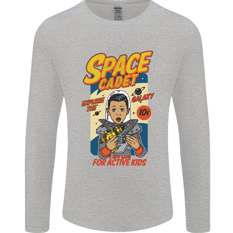 Space Cadet Explore the Galaxy Astronaut Mens Long Sleeve T-Shirt Sports Grey