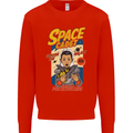 Space Cadet Explore the Galaxy Astronaut Mens Sweatshirt Jumper Bright Red