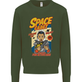 Space Cadet Explore the Galaxy Astronaut Mens Sweatshirt Jumper Forest Green