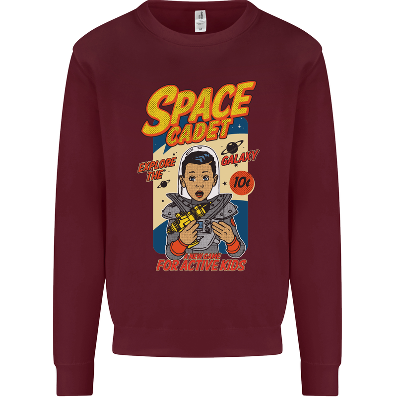 Space Cadet Explore the Galaxy Astronaut Mens Sweatshirt Jumper Maroon