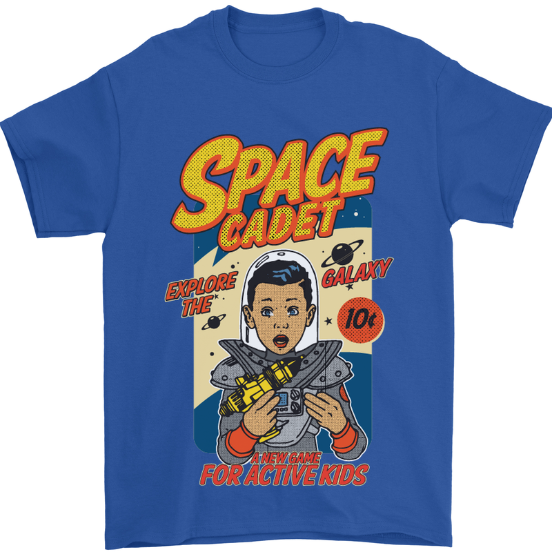 Space Cadet Explore the Galaxy Astronaut Mens T-Shirt Cotton Gildan Royal Blue