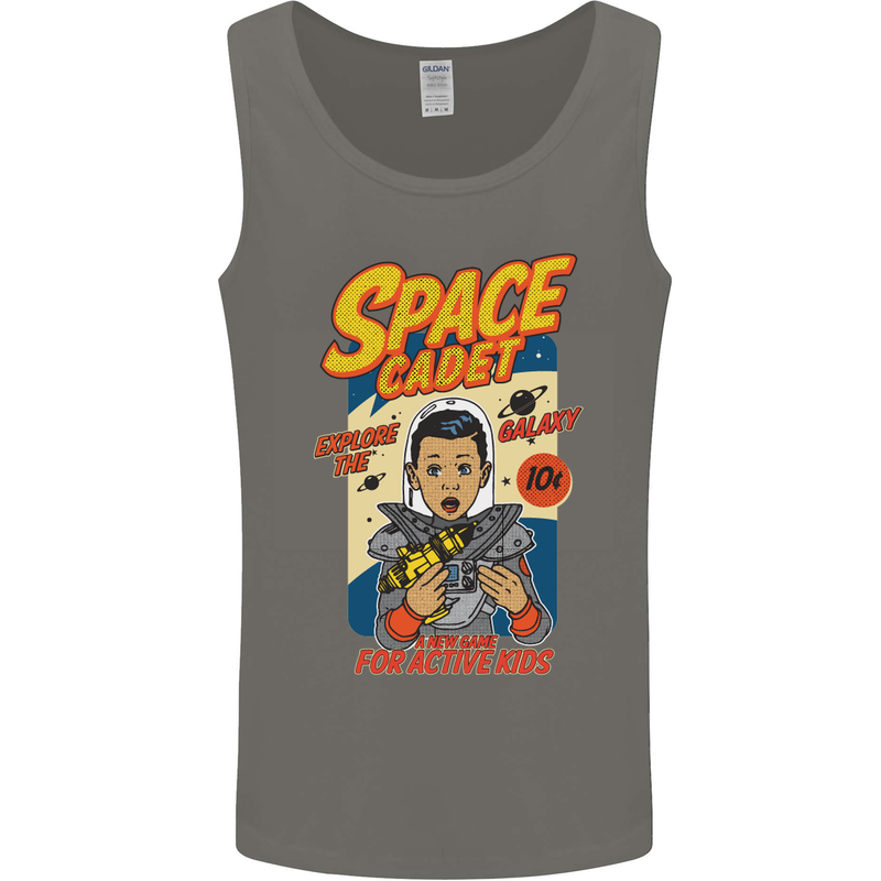 Space Cadet Explore the Galaxy Astronaut Mens Vest Tank Top Charcoal