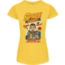 Space Cadet Explore the Galaxy Astronaut Womens Petite Cut T-Shirt Yellow