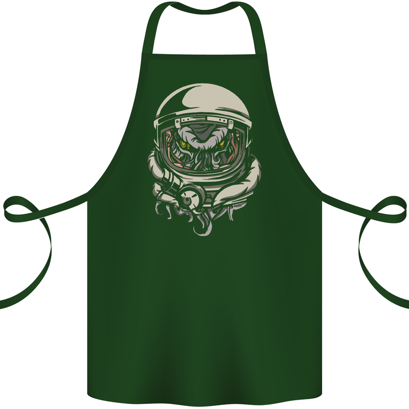 Space Cthulhu Kraken Cotton Apron 100% Organic Forest Green