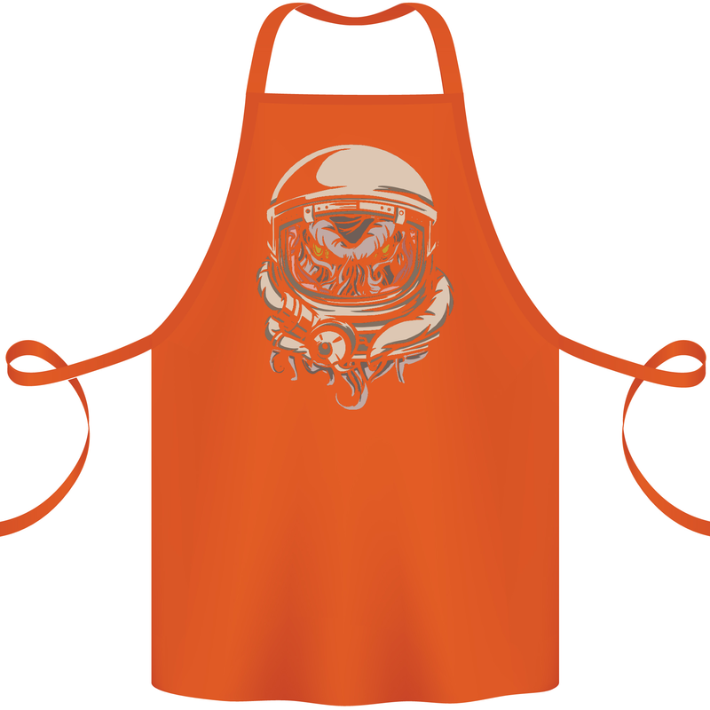 Space Cthulhu Kraken Cotton Apron 100% Organic Orange