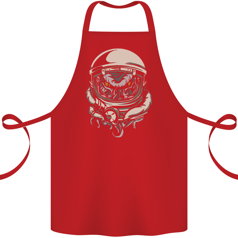 Space Cthulhu Kraken Cotton Apron 100% Organic Red