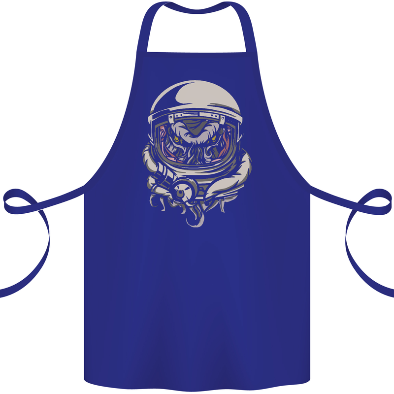 Space Cthulhu Kraken Cotton Apron 100% Organic Royal Blue