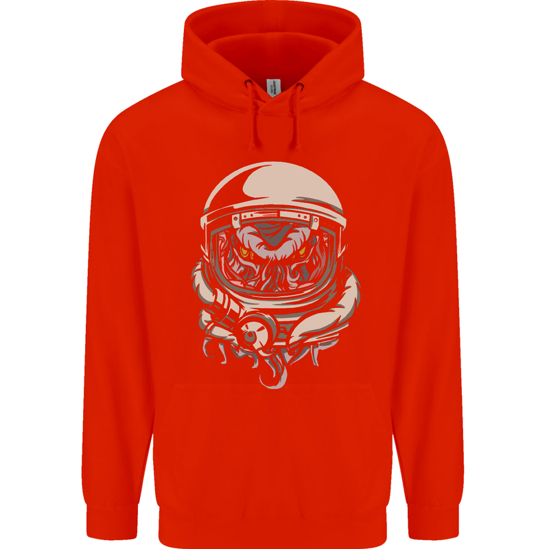 Space Cthulhu Kraken Mens 80% Cotton Hoodie Bright Red