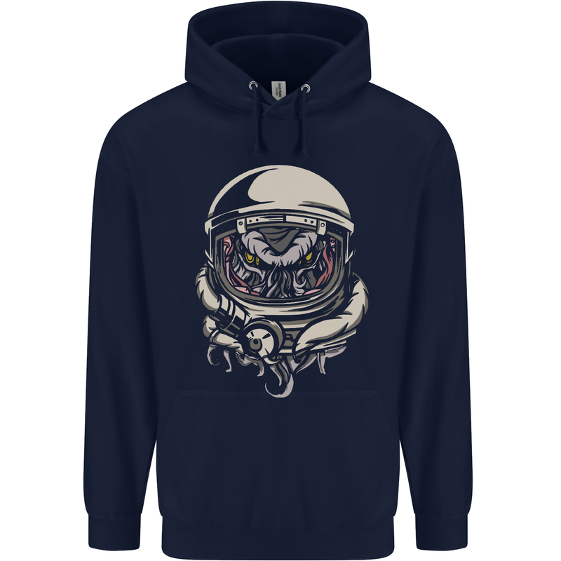 Space Cthulhu Kraken Mens 80% Cotton Hoodie Navy Blue