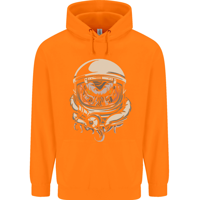 Space Cthulhu Kraken Mens 80% Cotton Hoodie Orange