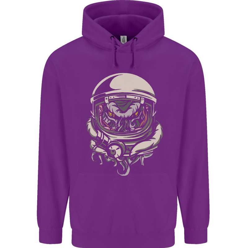 Space Cthulhu Kraken Mens 80% Cotton Hoodie Purple