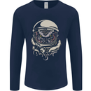 Space Cthulhu Kraken Mens Long Sleeve T-Shirt Navy Blue