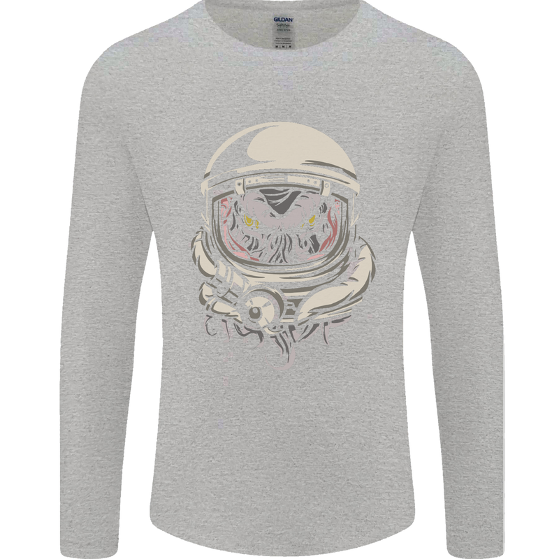 Space Cthulhu Kraken Mens Long Sleeve T-Shirt Sports Grey