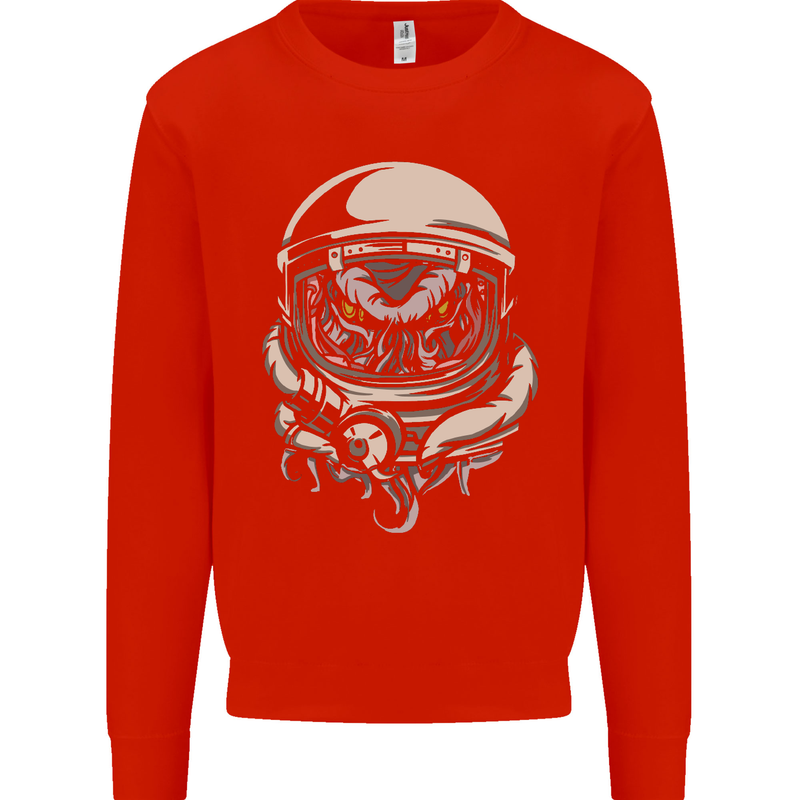 Space Cthulhu Kraken Mens Sweatshirt Jumper Bright Red