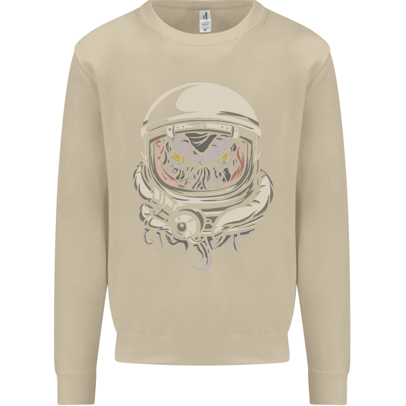 Space Cthulhu Kraken Mens Sweatshirt Jumper Sand