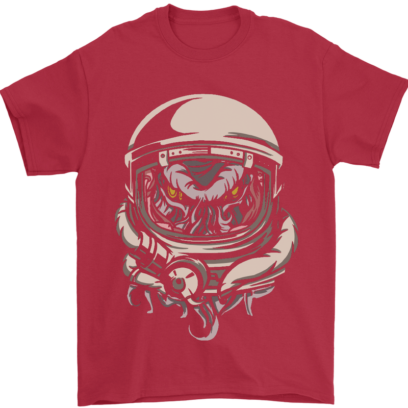 Space Cthulhu Kraken Mens T-Shirt Cotton Gildan Red