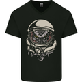 Space Cthulhu Kraken Mens V-Neck Cotton T-Shirt Black