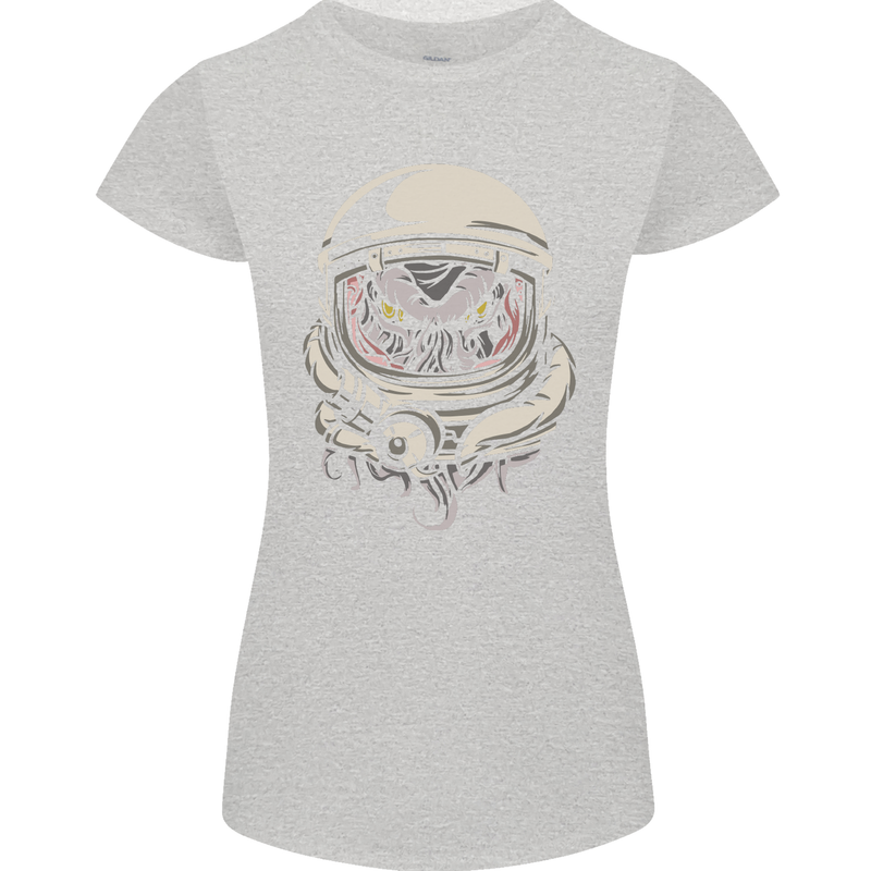 Space Cthulhu Kraken Womens Petite Cut T-Shirt Sports Grey