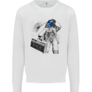 Space Ghetto Blaster Astronaut Music Kids Sweatshirt Jumper White
