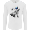 Space Ghetto Blaster Astronaut Music Mens Long Sleeve T-Shirt White