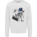 Space Ghetto Blaster Astronaut Music Mens Sweatshirt Jumper White