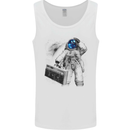 Space Ghetto Blaster Astronaut Music Mens Vest Tank Top White